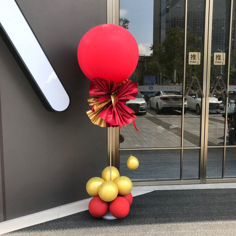 伸缩支架立柱路引气球商场元旦场景布置结婚店面开业店庆活动装饰