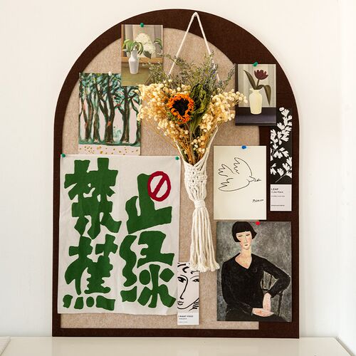 干花卡片毛毡板套装照片墙留言软木板展示板卧室玄关背景墙面装饰