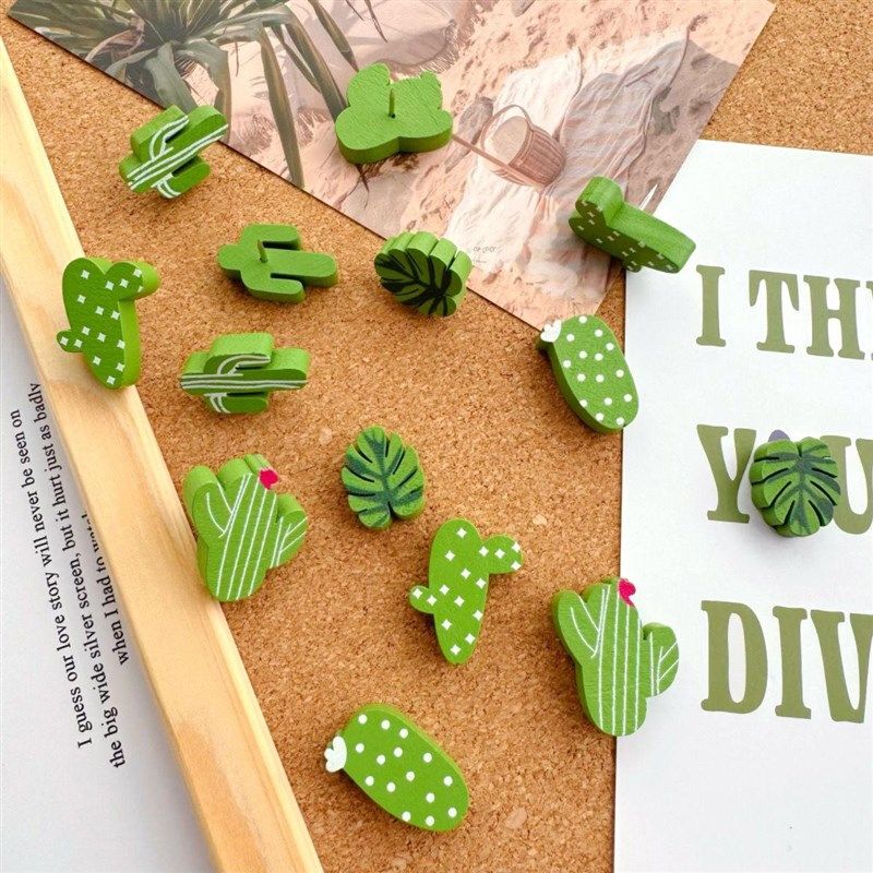 仿真图钉木质软木板钉毛毡板按钉照片墙定位美术可爱创意风工字钉