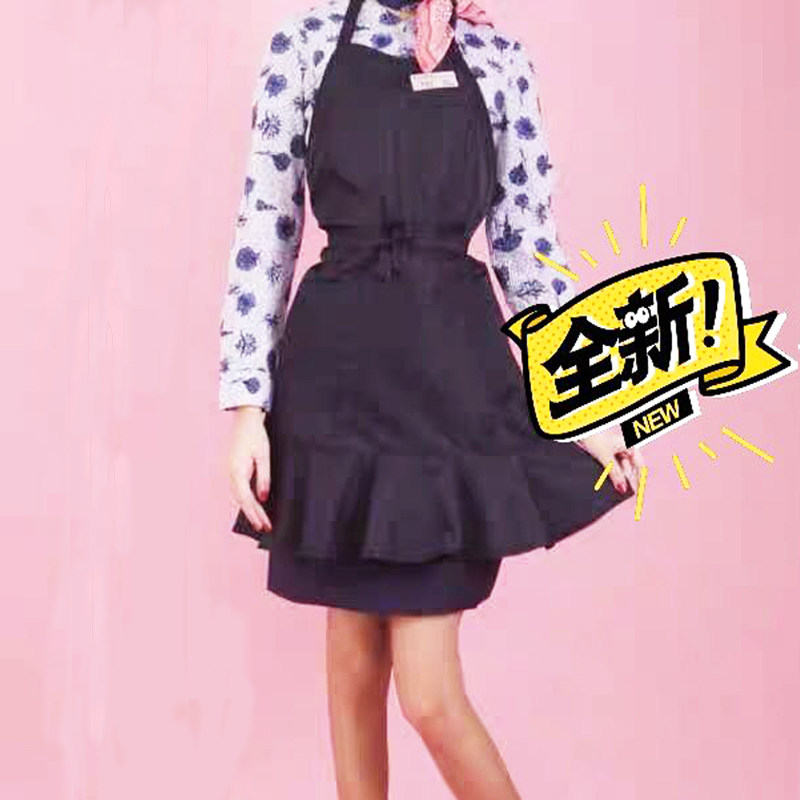 东航定制空姐乘务员围裙罩衣荷叶边木耳边时尚家用防污围裙反穿衣