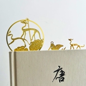 西安文创何家村遗赤金走龙黄铜书签杨贵妃香囊舞马衔杯壶陕历博