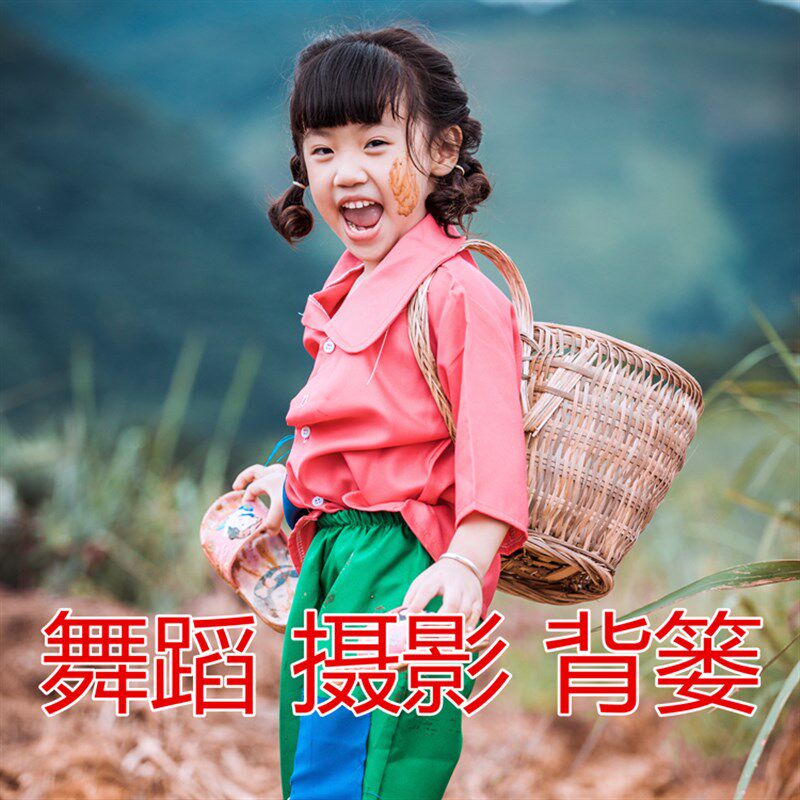 小背篓竹编小号儿童幼儿园小学生演出拍摄抖音道具摄影跳舞舞蹈p