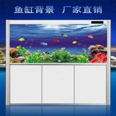 鱼缸背景贴纸水族高清图3d立体森林海底小鱼世界静电海洋海豚水草