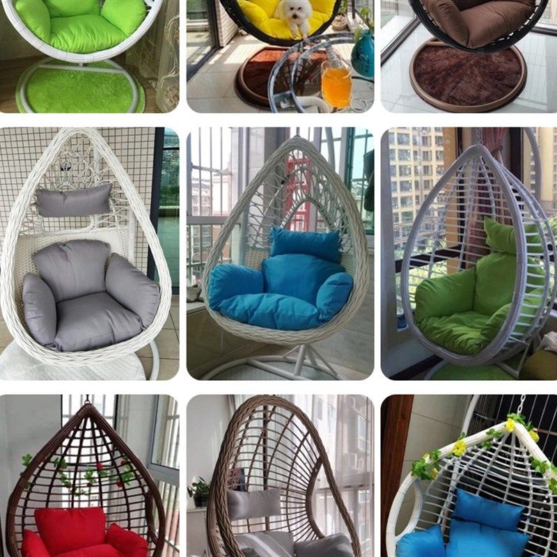 吊篮藤椅靠垫单人可换洗拆洗鸟巢秋千垫子吊椅垫藤椅吊兰坐垫加厚