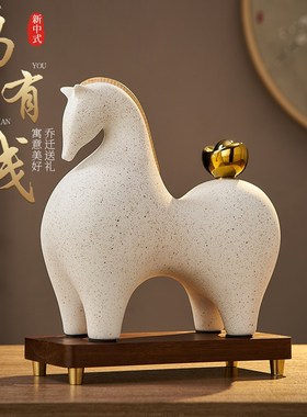 马上有钱摆件招财办公室酒店装饰高档酒柜客厅工艺品乔迁开业礼品