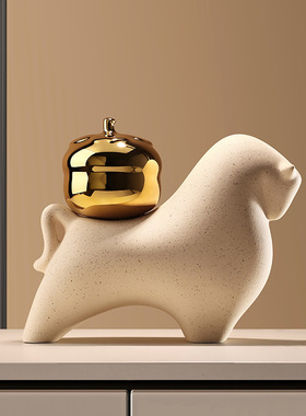 2026马上有钱中式陶瓷招财摆件