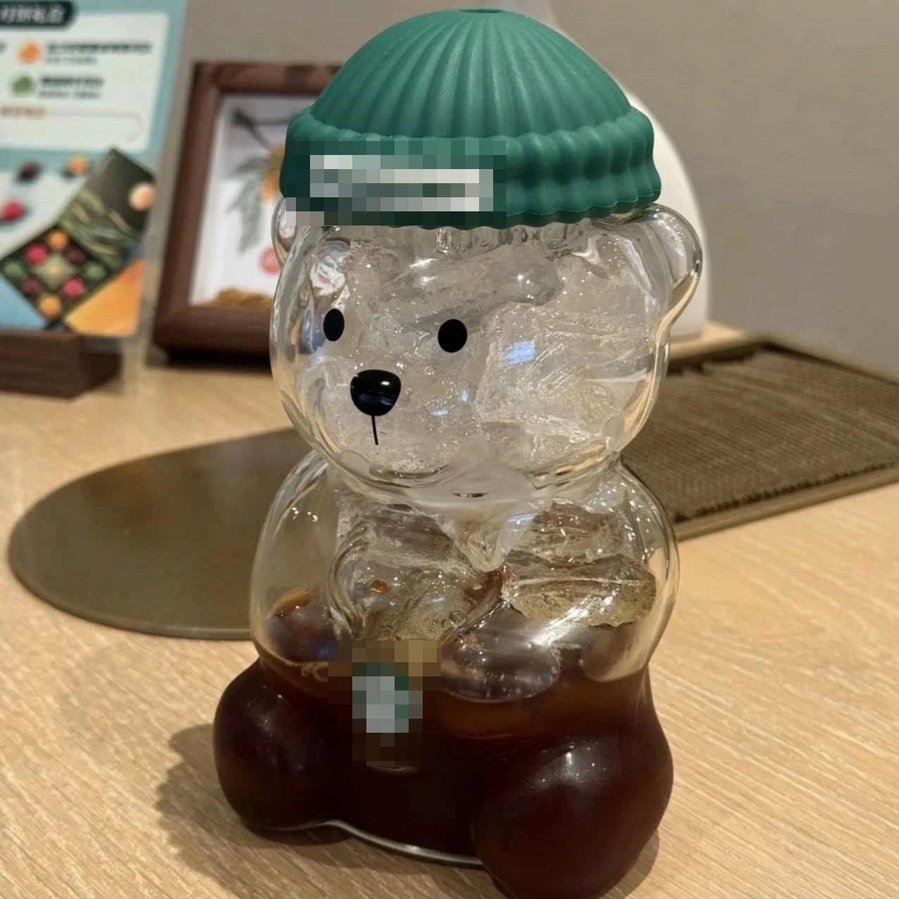 可爱小熊玻璃吸管杯新年礼品