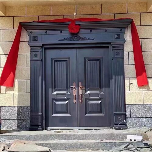 新款锌合金别墅农村堂屋自建房大门双开门卡门防盗门进户门仿铸铝