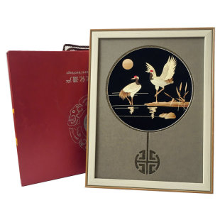 礼秆画麦色画贴画工艺品家居装饰画相框摆件特草礼品出国麦物