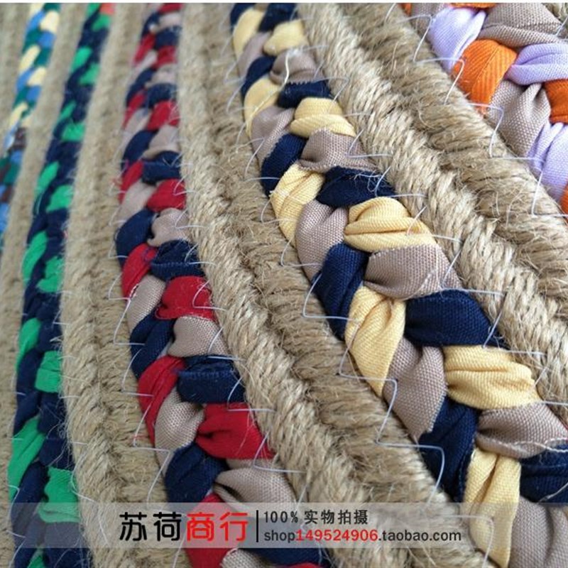 出口手工编织圆形黄麻地毯客厅卧室阳台大垫子电脑椅茶几环保地垫