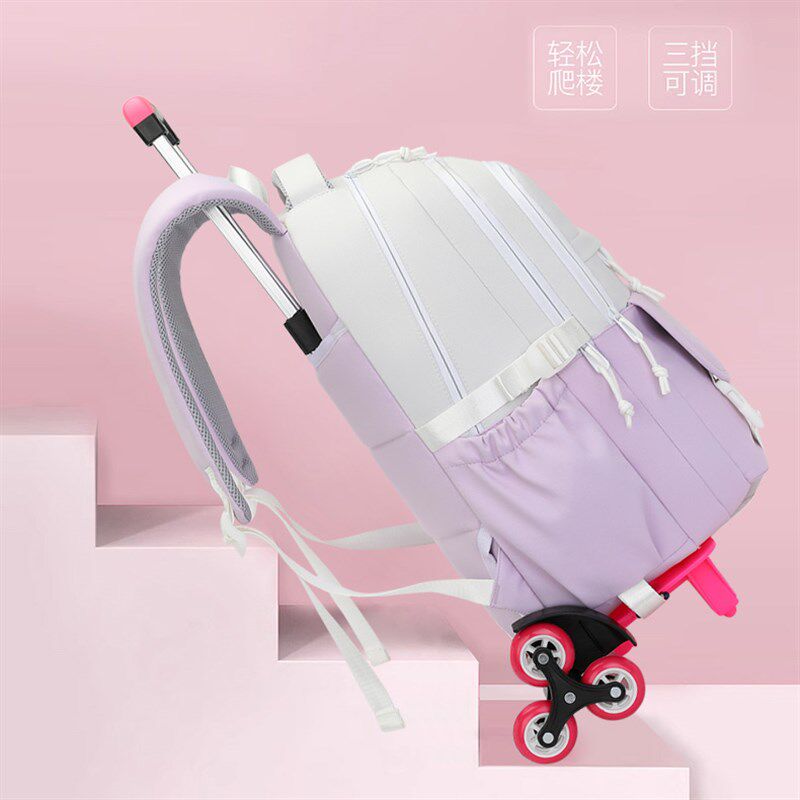 女孩拉杆书护中学生大容量小学生三到六年级包轻减负超脊2023新款