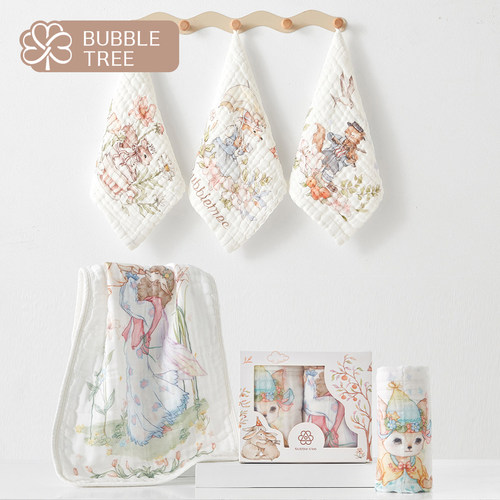 bubbletree婴儿小方巾纯棉纱布