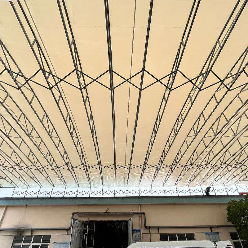 宁波排档遮阳棚移动电动推拉式雨棚伸缩活动仓库物流可移动防雨
