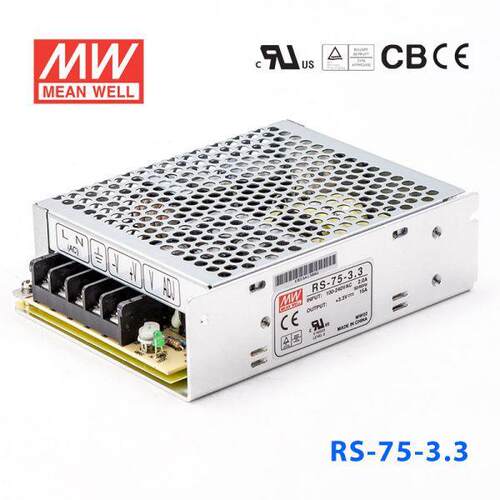 明纬开关电源RS-753.3V5V12V15V24V48V75WNES变压器S-50带电源