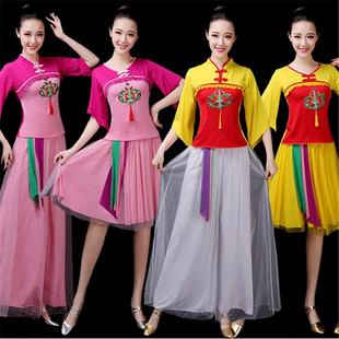 民族风古典舞表演出服秧歌舞跳舞蹈服女 套装 2019秋季 广场舞服新款
