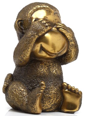 上善若水 铜猴摆件 三四不猴子不听不看不说家居客厅工艺礼品0066