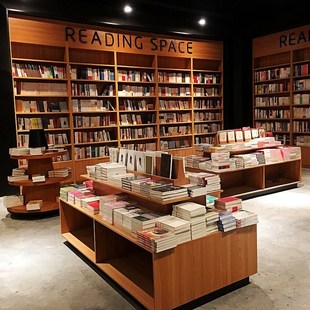 专用书架阅览室书店书柜单双面中岛学校定制图书馆书架木质展示L