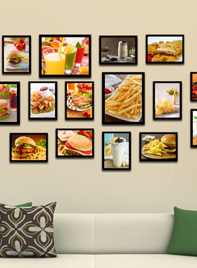 面包甜品店装修装饰 汉堡奶茶店装饰画蛋糕店墙壁装饰挂件背景墙