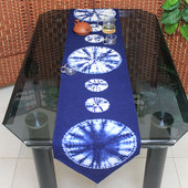 大理白族手工艺扎染桌旗家居茶苑咖啡厅电视柜特色装 饰布艺长桌巾