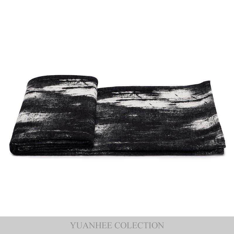 元熙壹品样板房高端床尾软装饰撘巾黑白水墨风沙发盖毯小毯子午睡,床上用品,休闲毯/毛毯/绒毯,淘宝优惠券,粉丝福利购,淘宝优惠卷