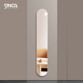 玄关装 饰镜镜异形无框超窄全身镜免打孔壁挂贴墙自粘穿衣镜子防爆