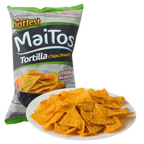 印尼进口Maitos烧烤香辣味玉米片140g休闲零食