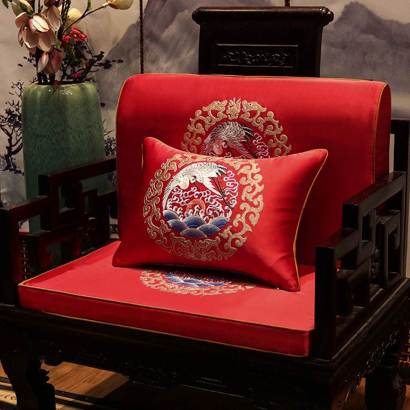 红木沙发坐垫带靠背中式实木家具坐垫带靠垫防滑木头沙发垫套防滑