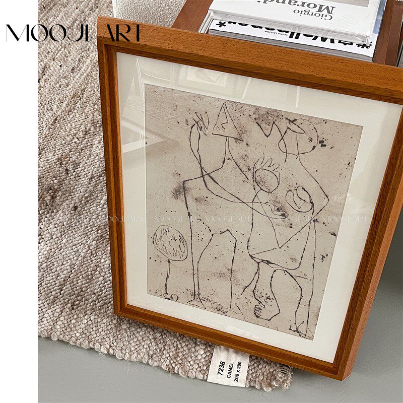 木吉艺术独家-中古艺术装饰画客厅沙发背景墙卧室高级感实木框画