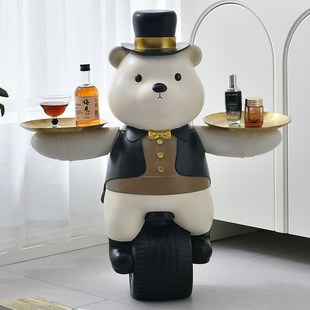 可爱熊客厅落地大摆件店铺前台聚财装 饰品客厅家用办公室开业礼品