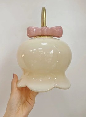 法式蝴蝶结铃兰花床头壁灯奶油风卧室创意过道墙壁装饰灯具 casa