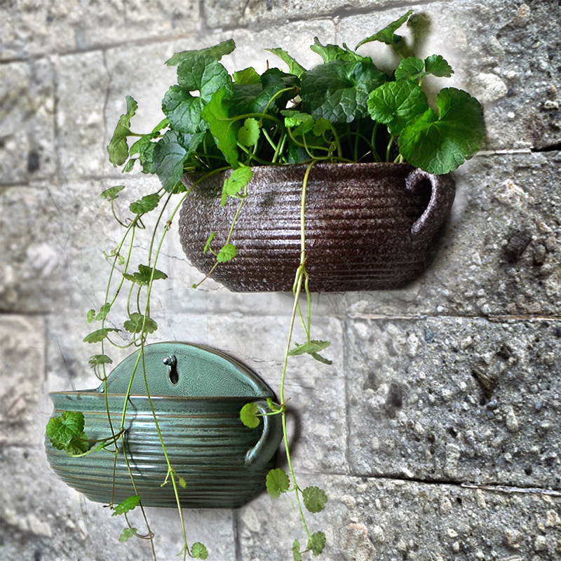 壁挂花盆免打孔陶瓷创意阳台吊兰绿萝悬挂式多肉花盆墙壁装饰花器,鲜花速递/花卉仿真/绿植园艺,花盆,淘宝优惠券,粉丝福利购,淘宝优惠卷
