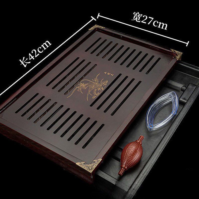 实木茶盘家用茶台新款带排水功夫茶具托盘套装塑料抽屉式储水茶海