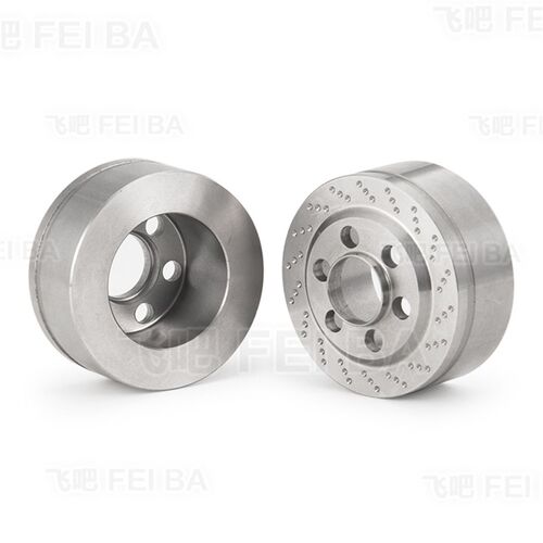 1:10 scx10 攀爬车 VP1.9/2.2英寸不锈钢仿刹车盘轮毂配重块 飞吧