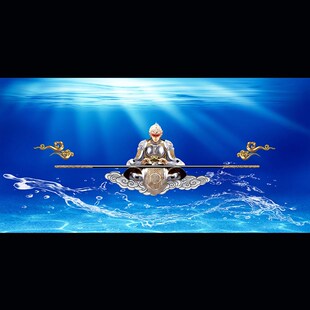 孙悟空齐天大圣鱼缸背景贴画高清图3D立体壁纸水族箱贴纸自粘悟空