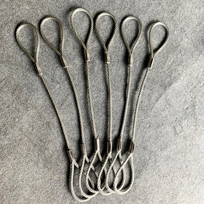 压制镀锌钢丝绳吊索具麻芯钢心插编两头圈起重环吊钩吊环勾子组合