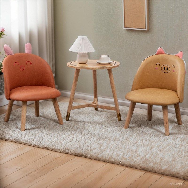 茶几小凳子家用矮凳卡通儿童凳子喂奶客厅实木板凳靠背椅子科技布,住宅家具,矮凳,淘宝优惠券,粉丝福利购,淘宝优惠卷