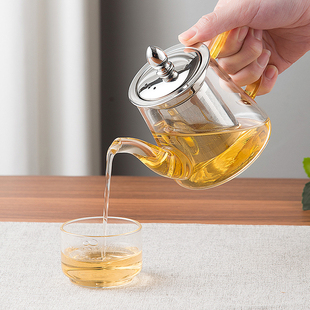 玻璃茶壶泡茶单壶 家用可明火防爆耐高温茶水分离大容量茶壶煮茶