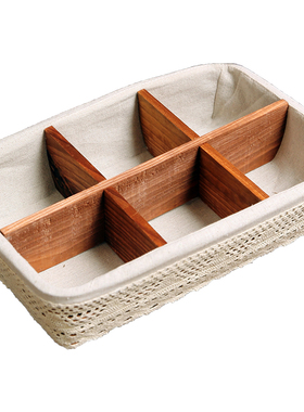 日式收纳盒桌面杂物盒玄关钥匙茶几收纳花篮摆件