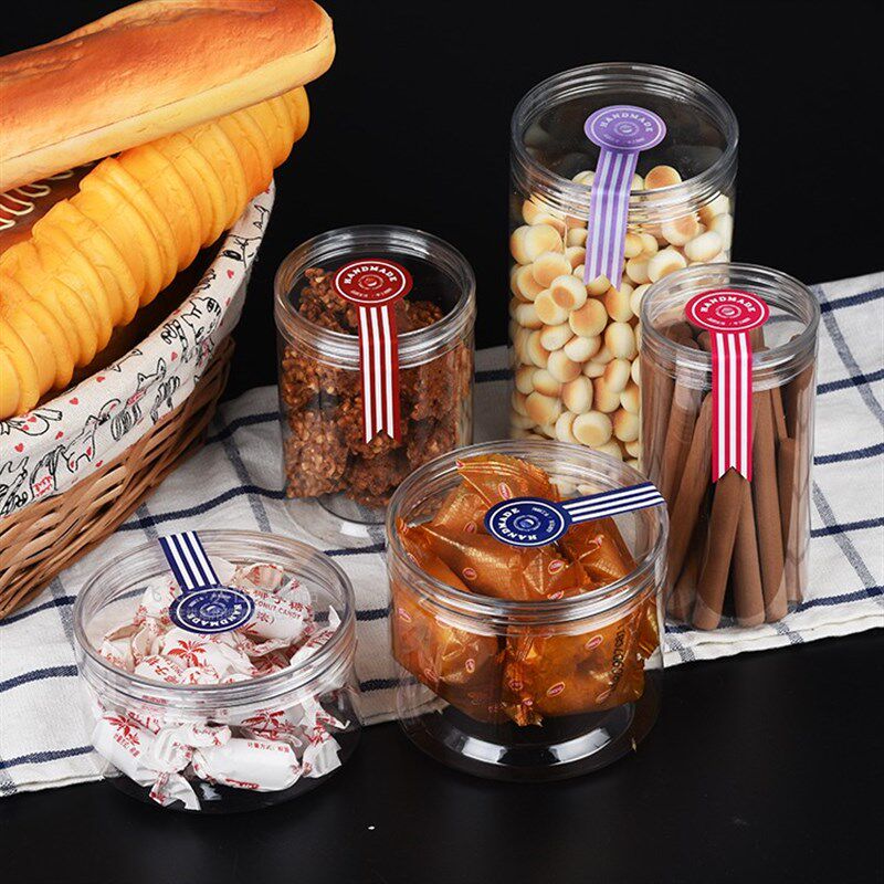 螺旋水晶盖塑料饼干罐罐曲奇点心食品包装罐包装瓶密封花茶罐