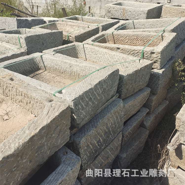 民间旧石器 老石槽 旧猪槽 马槽 天然青石养鱼池 养花石槽