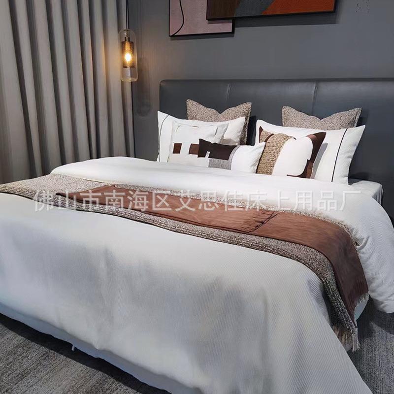 新中式轻奢样板间床品 床上用品多件套样板房别墅摆场床品套件