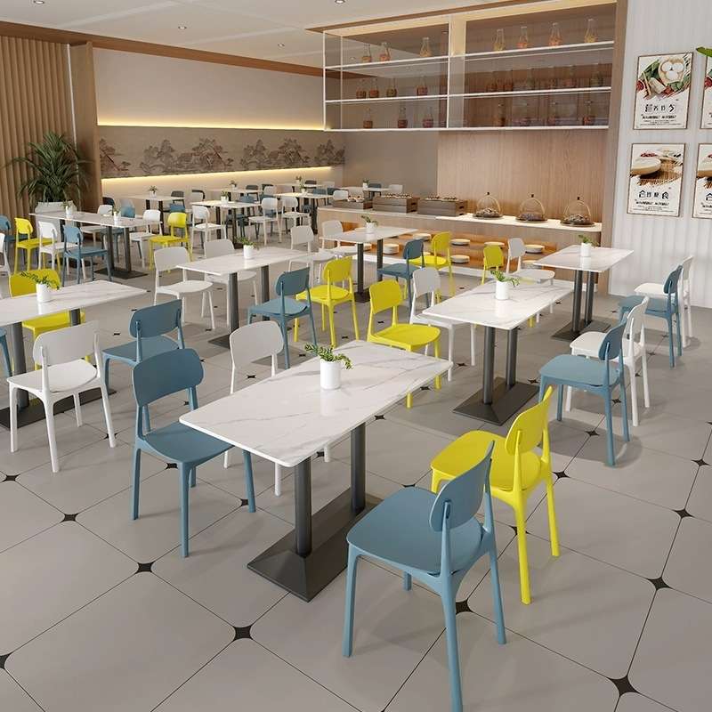 公司员工学校食堂甜品店快餐店小吃店面馆奶茶店餐饮桌椅组合商用