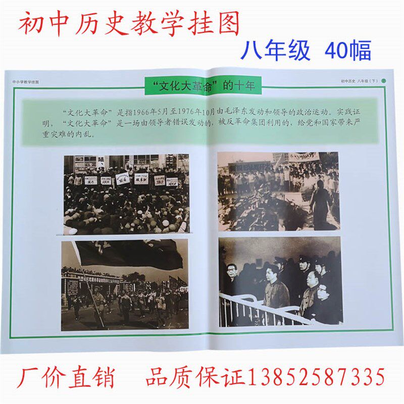 初中历史教学挂图 全套 40幅 中学 八年级 中国古代史 教学仪器