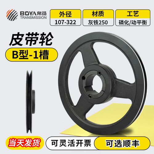 皮带轮b型单槽欧标spb锥套式小型电机三角皮带盘大全调速传动轮