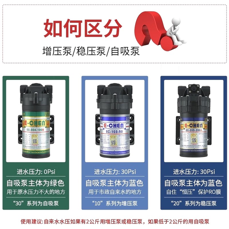 德国进口三角洲增压泵家用净水器自吸泵ro反渗透直饮机水泵50G75G