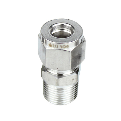 304不锈钢双卡套式直通终端美标外螺纹接头铜管气源仪表NPT1/41/2