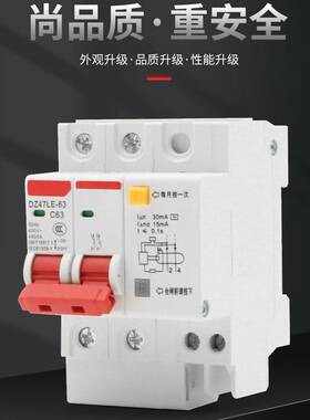 小型漏电保护器DZ47LE-63 1P+N 2P 3P+N 4P漏电空气开关32A63A