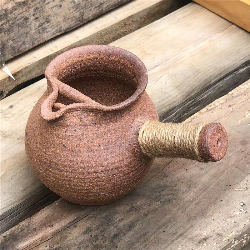 云南围炉手工粗陶柴烧土陶罐煮茶壶茶具茶器公道杯烤茶罐