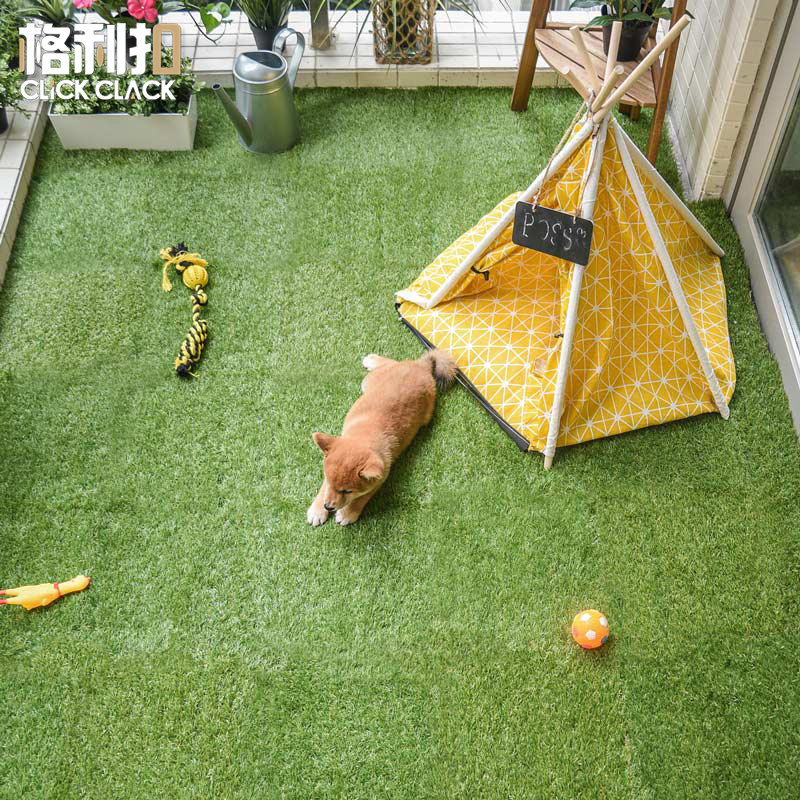 格利扣假草人造草坪阳台幼儿园环保塑料拼接地板绿草装饰仿真草