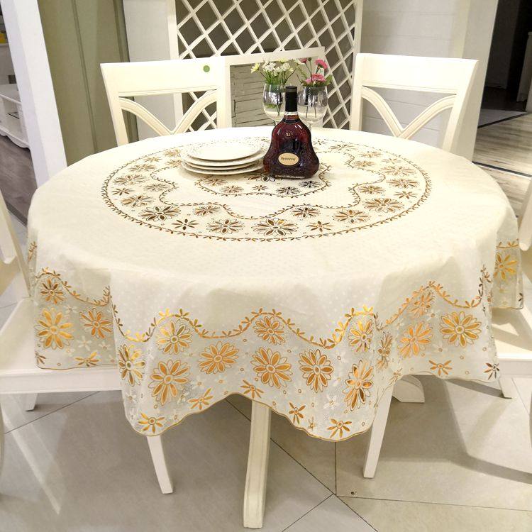 酒店家庭圆桌布PVC塑料防水防油防烫免洗圆台布欧式圆形餐桌布,居家布艺,桌布,淘宝优惠券,粉丝福利购,淘宝优惠卷